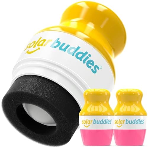 Solar Buddies Refillable Roll On Sponge Applicator For Kids, Adults, Families, Travel Size Holds 100ml Travel Friendly for Sunscreen, Suncream and Lotions (Pink, Pink)