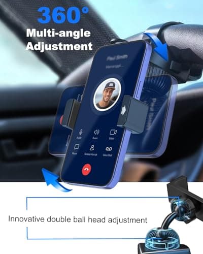 Kolasels Steering Wheel Phone Holder with Large Metal Clip[Thick Cases Friendly]Adjustable Phone Holders for Your Car, Truck, Tesla, Hands Free Phone Mount for iPhone 16 15 Pro Max, Android Smartphone — view 5