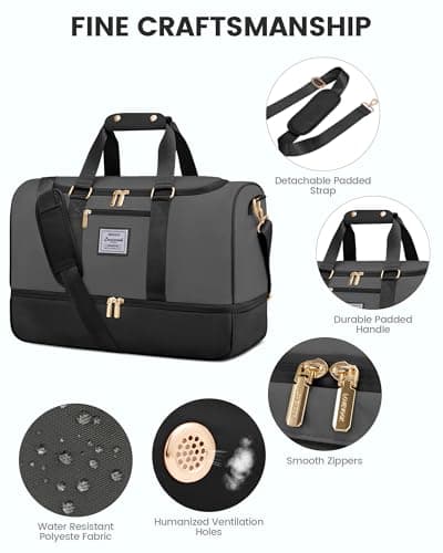 LOVEVOOK Travel Bags for Women, Waterproof Weekend Hospital Overnight Holdall with Toiletry Bag, Gym Yoga Bags with Shoe Compartment & Wet Pocket, Carry On Hand Luggage Bag for Travel Sports — view 4