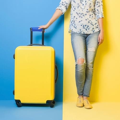 LALAFINA Luggage Handle Wraps Protective Sleeve Neoprene Lightweight and Comfortable with Blue Soft Suitcase Handle Covers for Travel and Business Trips Designed for Flight Attendants — view 4