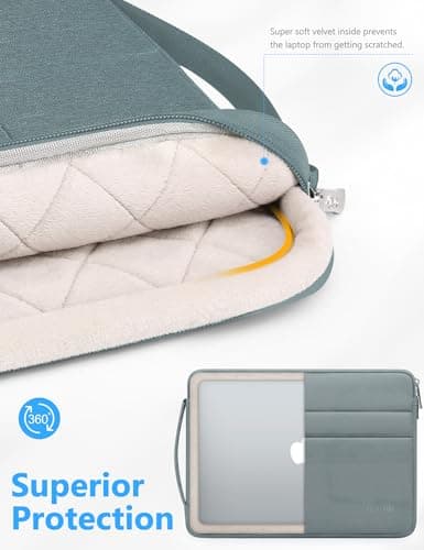 HYZUO 14-15 Inch Laptop Case Sleeve Bag for MacBook Air 15 M5, Ash Blue — view 5