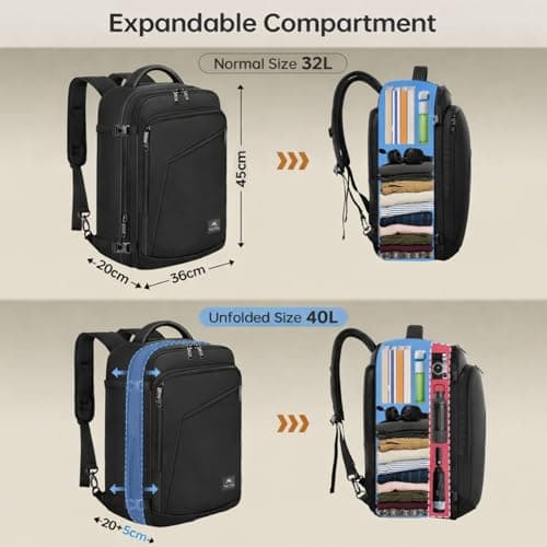 MATEIN for Expandable Easyjet Cabin Bag 45x36x20 Underseat, Travel Backpack — view 2