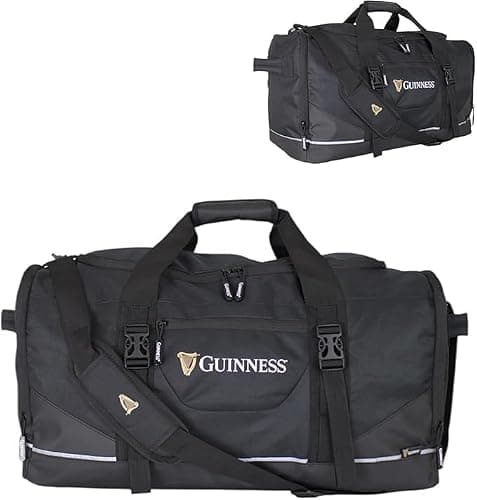 Guinness Holdall Travel Bag & Backpack Set – Lightweight Cabin Luggage Bundle for EasyJet & Ryanair | Sports, Gym & Weekend Travel Bags | Official Guinness Black Luggage — view 6
