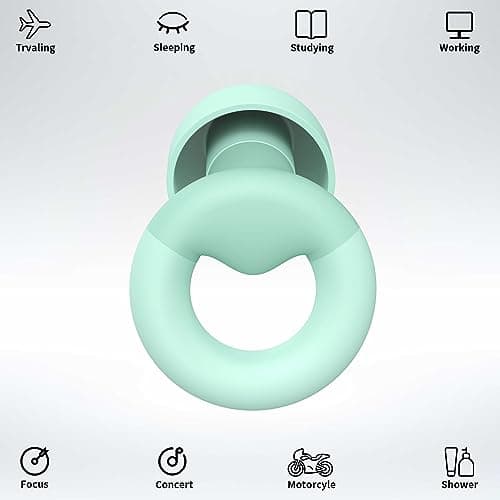 JUSTRVN Ear Plugs for Sleeping, 2 Pairs of Reusable Earplugs for Noise Reduction 25dB-30dB with 8 Ear Tips, Soft Hearing Protection Ear Plugs for Concert,Noise Sensitivity, Study & Work — view 2