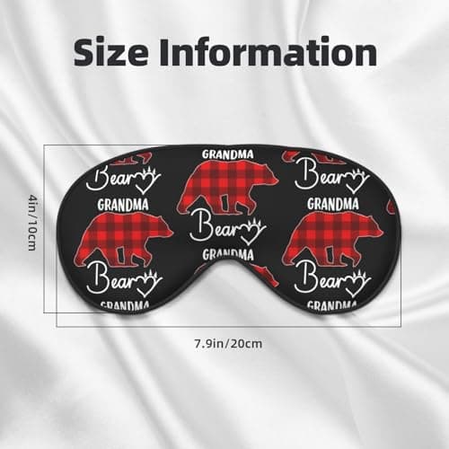 Christmas Grandma Bear Eye Mask Sleep Mask Light BlockBlindfold Night Eyes Cover Soft Pressure-Free Eyeshade with Elastic Strap for Home Travel Office Nap Yoga — view 3