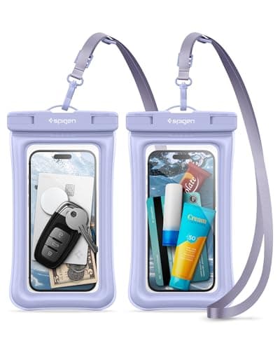 Spigen [2 PACK Floating Waterproof Floating Phone Case Up to 8.2"