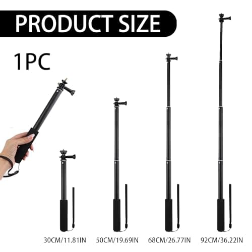 36"/92cm Extended Invisible Selfie Stick for GoPro Insta360 Action Cameras — view 2
