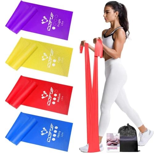 COFOF Resistance Bands, 1.8m/5.9ft Exercise Band with 4 Resistance Levels