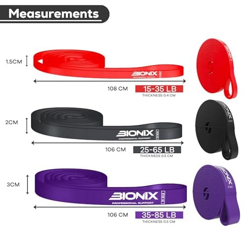 Bionix Pull Up Band, Resistance Bands Set Exercise Bands Calisthenics - 3PC — view 6