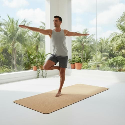 Cork Yoga & Pilates Mat – Eco-Friendly Non-Slip Cork with TPE Backing – 183x61.5cm – Includes Free Carry Strap – Lightweight & Durable – Recycled Packaging – (Design Blank) — view 4