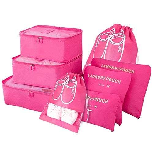 Vicloon Multifunction Packing Cubes - 8 PCS Organizer Packing Bags for Suitcase, Travel Essentials with Shoe Bag, Storage Accessories