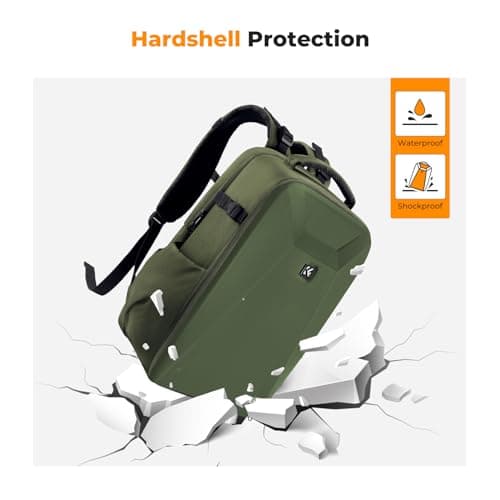 K&F CONCEPT Camera Backpack,Hardshell DSLR Photography Camera Bag (Green) — view 5