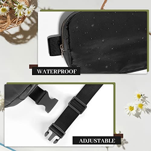 JASGOOD Belt Bag for Women Men Crossbody Fanny Pack Bum Hip Waist Bags with Adjustable Standard Strap for Running,Black — view 4