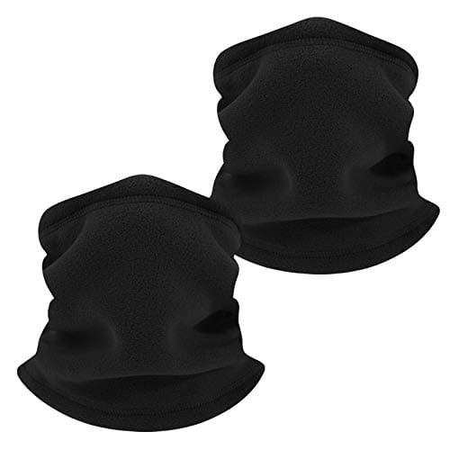 TAGVO 2 PCS Winter Fleece Neck Warmer, Soft Double Layer Fleece Thick Thermal Neck Gaiter Elastic Multifunctional Scarf Windproof Skiing Neck Tube Ear Warmer Balaclava Hood Unisex for Outdoor Sports