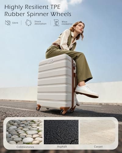 COOLIFE 20 Inch Carry On Suitcase for EasyJet, ABS+PC, Hardshell, Durable — view 3