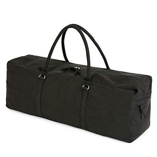 Yoga Studio Yoga Kit Bag | YKK Full Zipp Fastening Carrier Equipment Bag | Cotton Yoga & Pilates Unisex Mat Bag with Storage Pocket Compartments for Mats & Accessories | Fits Most Mat Sizes - Black — view 2