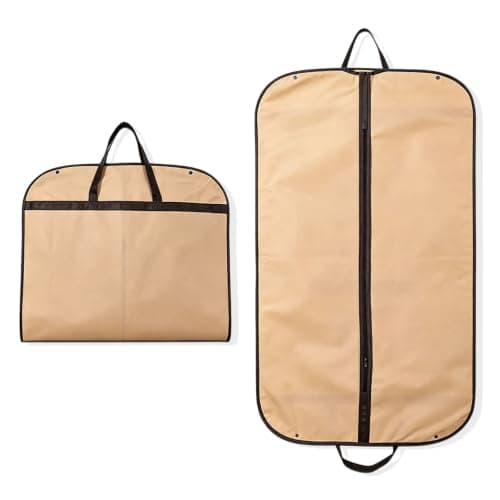 Suit Carriers for Women Men with Handles, 60 x 100cm Waterproof Durable Suit Bags Quick Release Folding for Travel Business or Storage (Champagne)