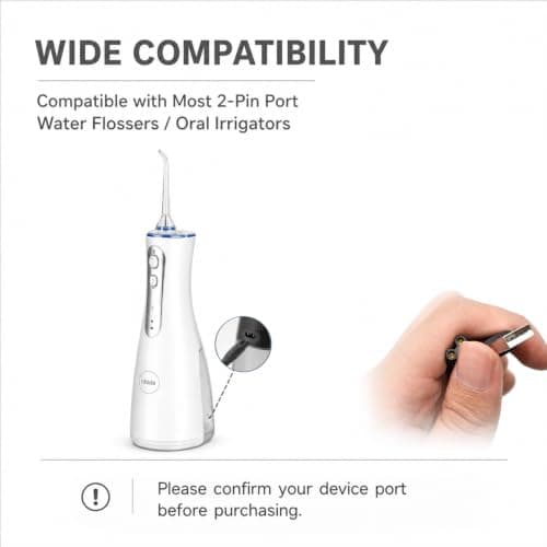 YESHLiky Water Flosser Charger Cable for Hangsun COSLUS, Portable Travel 124cm Oral Irrigator Power Cord for Water Tooth Flosser Electric Beard Razor Beauty Device Portable Lamp (Black) — view 3