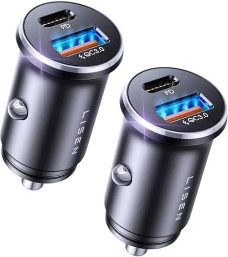 LISEN 12V Car Charger USB Adapter 2 Pack Cigarette Lighter USB Charger 69W