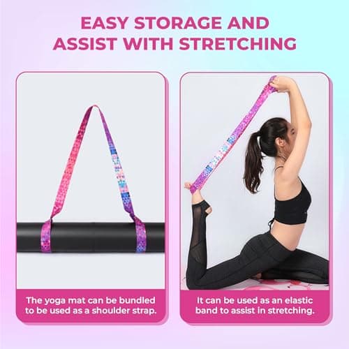 Yoga Mat Strap, Adjustable Multicolor Carrying Shoulder Strap for Yoga Mat — view 2
