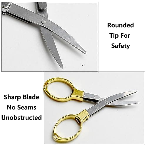 Rose Gold Stainless Steel Folding Scissor in Figure 8 Shape Multifunctional Glasses-Shaped Fishing Shear for Home and Travel — view 6