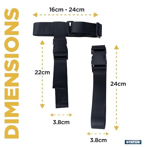 STATUS T-Type Luggage Strap for Suitcases, Adjustable Suitcase Straps with Quick Release Buckle, Connects Upto 3 Cases, Connector Belt for all Types of Luggages, Black, 2 Pcs (STTYPELUGSTRAP6) — view 2