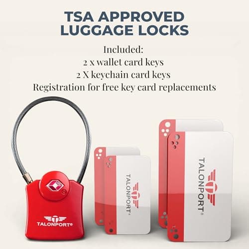 Talonport Keyless TSA Approved Suitcase Luggage Locks, Red — view 5