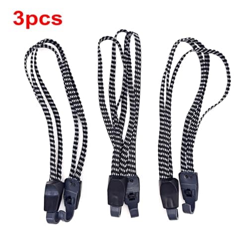 JZK 3 Pieces 3-way bike rack bungee straps with hooks, motorcycle luggage elastic straps, small bungee cords for bicycle rear rack, cycle pannier bag straps — view 5