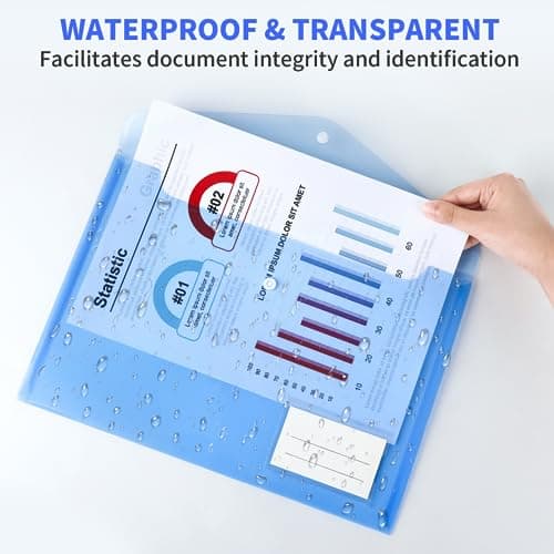 Smarpau A4 Plastic Wallets 10 Pack, Colour File Folders with Label Pocket — view 3
