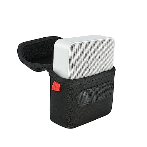 CAXUSD Wireless Speaker Carrying Bag Case Compatible with Jbl Go 2, Waterproof Neoprene Protective Shell with Waist Strap and Buckle, Black Speaker Organizer for Travel and Outdoor Use — view 2