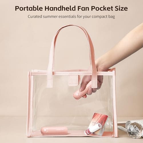 Morelax Portable Handheld Fan,USB Rechargeable Mini Pocket Fan, 3-in-1 Slim Foldable Desk Fan with Built-in LED Torch & Emergency Power Bank,Personal Cooling Fan for Travel,Home,Office,Gifts for Women — view 2