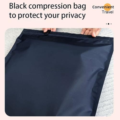 Compression Packing Bags - Black Travel Storage Bags, Vacuum Roll Up Space Saver Organizer Small 30x40cm | Clothing Suitcase Home Backpack Wardrobe Organization For Trips Business Travel Holidays Easy — view 3