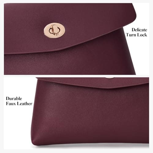 HiTotes Makeup Bag Small Makeup Pouch for Women Travel Cosmetic Pouch PU Leather Clutch Purse — view 5