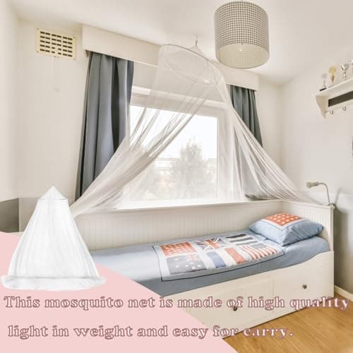 Mosquito Net Dome Tent - White, Single & Double Bed Sizes - Hanging Net for Outdoor & Bedroom Use — view 5
