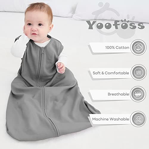 Yoofoss Baby Sleeping Bag 0.5 Tog - 0-6 Months 3 Pack Summer Sleeping Bag Baby 100% Organic Cotton Sleep Sack for Newbron Infant Toddler — view 3
