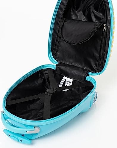 Baby Shark Kids Suitcase | Yellow and Blue Small Cabin Bag For Boys & Girls | Carry On Trolley with Extendable Handle | Singing Shark Hard Cover Holiday Case | Fun Travel Merchandise Gift for Children — view 4