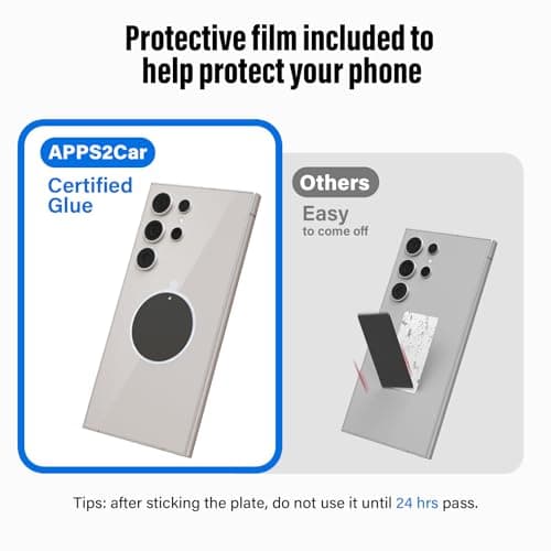 APPS2Car Universal Metal Plates for Magnetic Car Phone Mounts/Holders, 10 Strong Adhesive Discs (5 Round+5 Rectangle) — view 5