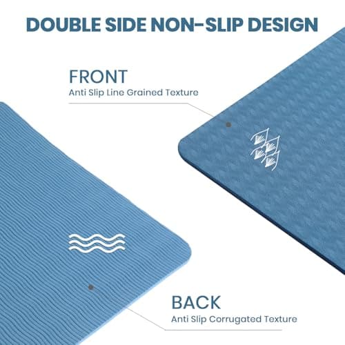 Good Nite Foldable Yoga Mat Non Slip Portable Fitness Mat Foldable Light Gym Mat Pilates Sport Travel Exercise Mat for Women Men 183 x 61 x 0.6 cm(Navy) — view 3