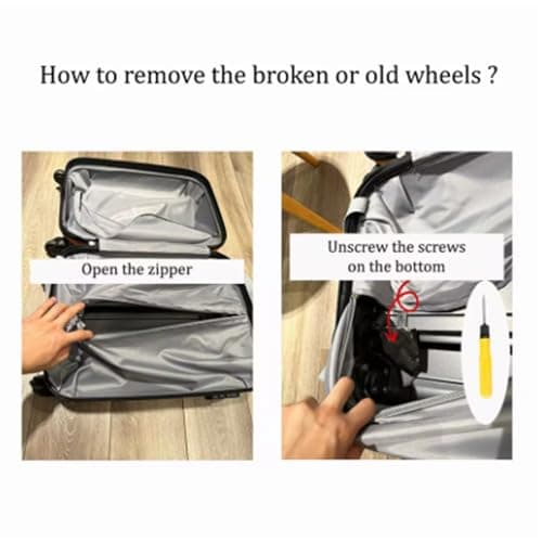 2pcs Trolley Case Universal Wheel Customs Box Compartment Rollers Accessories Set Replacement for Suitcase Repair(W076 Red) — view 5