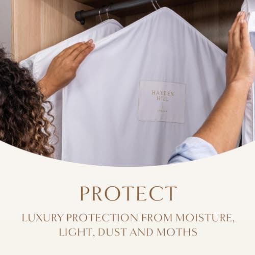 Hayden Hill Luxury Organic Cotton Garment Bag for Hanging Clothes Short 40" — view 6