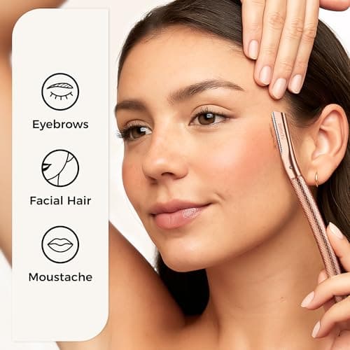 ZOMCHI Eyebrow Razor for Women & Men,Precision Cover,Rose Gold — view 2