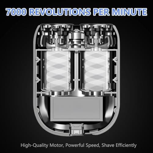LOPHE New Mini Electric Shaver, Men's Portable Magnetic Electric Shaver Pocket Dual Head USB Rechargeable Waterproof Compact, Wet and Dry, Suitable for Travel and Home(Blue) — view 4