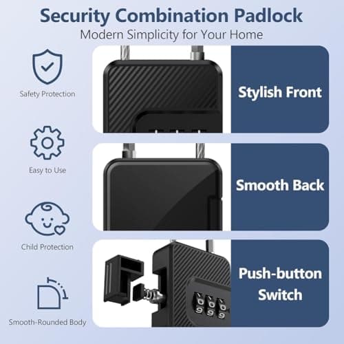 Jnchdghwa 3-Digit Combination Cable Lock Security Padlock Cable Lock with Flexible Steel Cable for Travel Luggage Suitcases, Bags 2 Pack — view 3