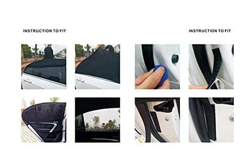 Car Side Window Sun Shade Car Sun Shade Blocking UV Protection Sun Cover Universal Rear Window Sun Shield Screen Car Mosquito Net For Baby Car SUV Road Trip Driving Tour Travel 2Packs — view 3