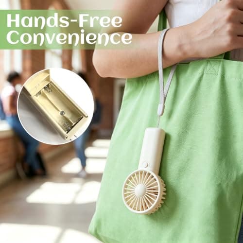 Liravonte Mini Portable Fan, Battery Operated Hand Held Fans — view 4