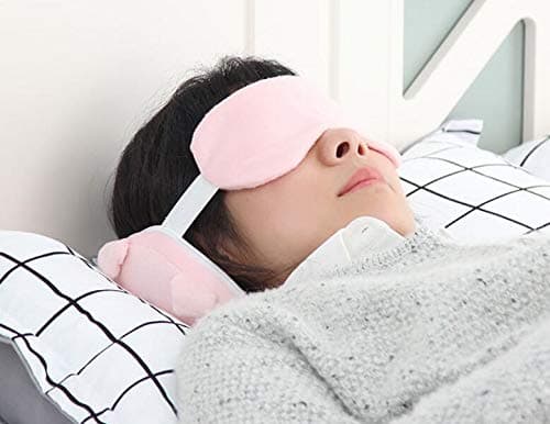 ZKOOO 2 in 1 Portable Neck Pillow with Eye Mask Cute Soft Memory Foam Travel Pillow Adjustable Neck Head Support Rest Cushion for Sleeping on Car,Airplane,Office — view 3