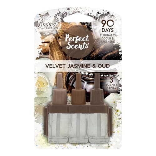 Perfect Scents Velvet Jasmine & Oud Plug-In Air Freshener with 6 Refills, 20ml Each, 90 Days Odour Eliminator, Limited Edition — view 3