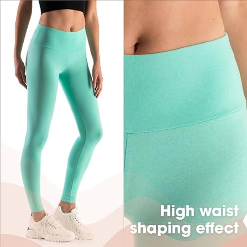 SOFTSAIL Leggings for Women High Waist Workout Leggings for Women Sports Yoga Pilates Running Jogging Fitness Tummy Control Activewear High Waisted Sports Pants for Ladies Gym Clothes Yellow, 20 — view 4