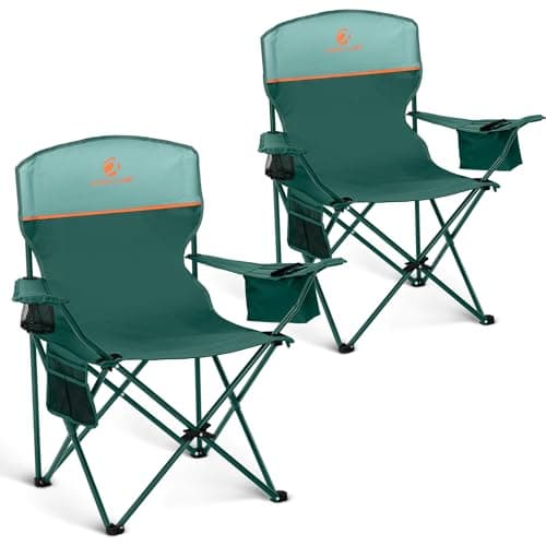 ALPHA CAMP Set of 2 Folding Camping Chairs Lightweight Picnic Chair