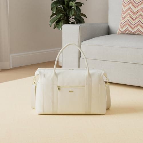 WANDF Cabin Bag 45x36x20 for Easyjet Underseat Travel, TSA Approved Quarts & Shoes Bags, Carry on Hand Luggage Weekend Bag for Women and Men (White 32L) — view 2
